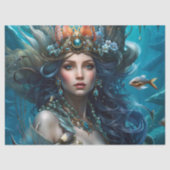 ファンタジー美しい人魚のプリンセスの切り離 薄葉紙 (正面)