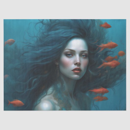 ファンタジー美しい人魚のプリンセスの切り離 薄葉紙 (正面)