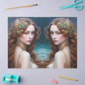 ファンタジー美しい人魚のプリンセスの切り離 薄葉紙 (クラフト)