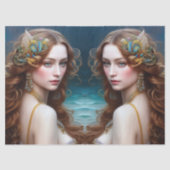 ファンタジー美しい人魚のプリンセスの切り離 薄葉紙 (正面)