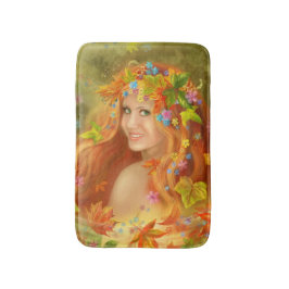 ファンタジー美しい妖精の女の秋。自然 バスマット