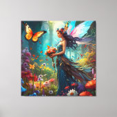 ファンタジー美しい妖精の花園 キャンバスプリント (正面)
