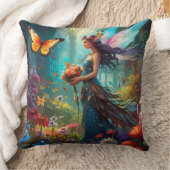 ファンタジー美しい妖精の花園 クッション (ブランケット)