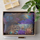 ファンタジー美しい紫色の花の妖精のデコパージュ 薄葉紙 (ギフト)