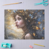 ファンタジー美しい蝶の妖精のデコパージュ 薄葉紙 (クラフト)