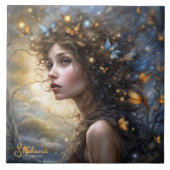 ファンタジー美しい蝶の妖精 タイル (正面)