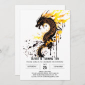 ファンタジー翼とはかりで測誕生日 招待状 (正面/裏面)