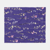 ファンタジー色の花 フリースブランケット (正面(横))