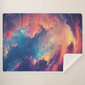 ファンタジー色の雲数々のが漂うスカイビー シェルパブランケット (正面(横))