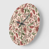 ファンタジー花ペイズリー手描き ラージ壁時計 (傾斜)