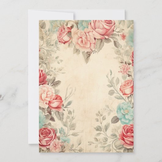 ファンタジー花模様女子50誕生日 招待状 (裏面)