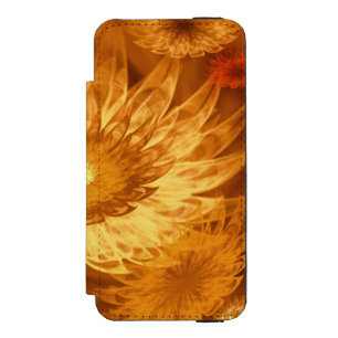 ファンタジー花黄色 iPhone SE/5/5sウォレットケース