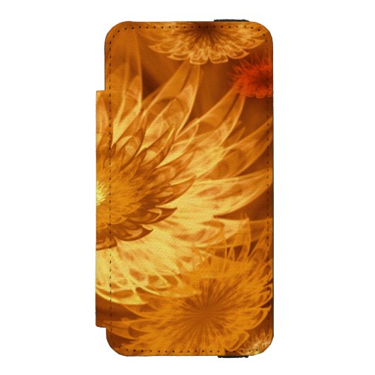 ファンタジー花黄色 INCIPIO iPhoneウォレットケース (フォリオ 正面)