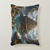 ファンタジー芸術的ゴールデンキャッスルイン天国 アクセントクッション (正面(垂直))