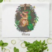 ファンタジー芽キャベツのアナグマ – かわいいアナグマ キッチンタオル (折り畳み)