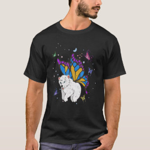 ファンタジー蝶の魔法の北極動物極地 Tシャツ