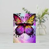 ファンタジー蝶グラフィック 箔シーズンポストカード (立ち正面)