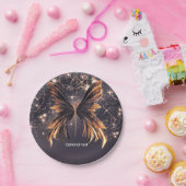 ファンタジー蝶金ゴールドキラキラ ペーパープレート (パーティー)