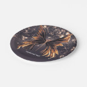 ファンタジー蝶金ゴールドキラキラ ペーパープレート (アングル)