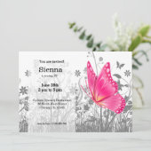 ファンタジー蝶*背景色の選択 招待状 (スタンド正面)