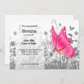 ファンタジー蝶*背景色の選択 招待状 (正面/裏面)