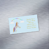 ファンタジー誕生日ユニコーンレインボーアンドクラウドカスタムズ マグネット名刺 (インサイチュ)