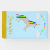 ファンタジー誕生日ユニコーンレインボーアンドクラウドカスタムズ 横断幕 (横)