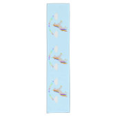 ファンタジー誕生日ユニコーンレインボー&クラウド ショートテーブルランナー (正面)