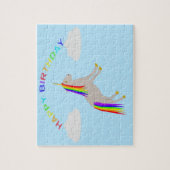 ファンタジー誕生日ユニコーンレインボー&クラウド ジグソーパズル (縦)