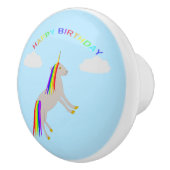 ファンタジー誕生日ユニコーンレインボー&クラウド セラミックノブ (右)