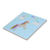 ファンタジー誕生日ユニコーンレインボー&クラウド タイル (側面)