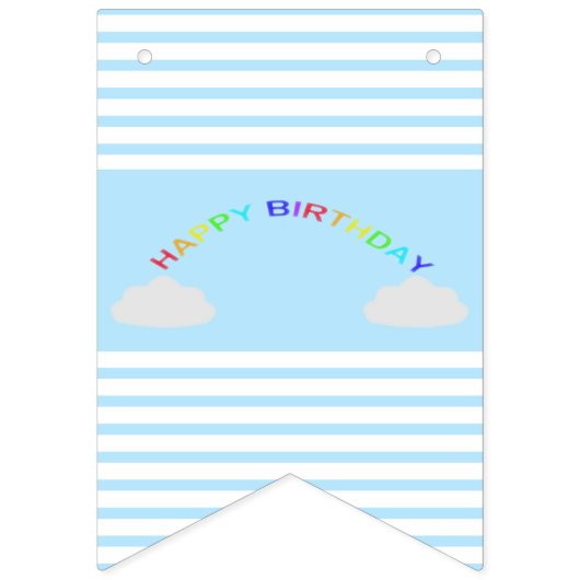 ファンタジー誕生日ユニコーンレインボー&クラウド バンティングフラッグ (第2の旗)