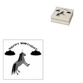 ファンタジー誕生日ユニコーンレインボー&クラウド ラバースタンプ (押印)