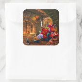 ファンタジー読ドラゴンの暖炉 スクエアシール (バッグ)