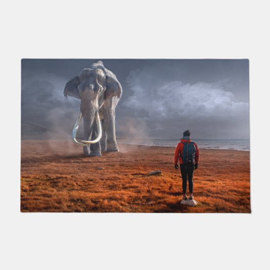 ファンタジー象と男 ドアマット (正面)