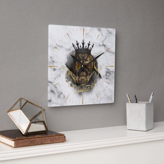 ファンタジー貿易デザイン | 暗号Btc | 肯定 スクエア壁時計 (オフィス)