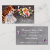 ファンタジー赤毛美しいバラ女性の名刺 名刺 (正面/裏面)