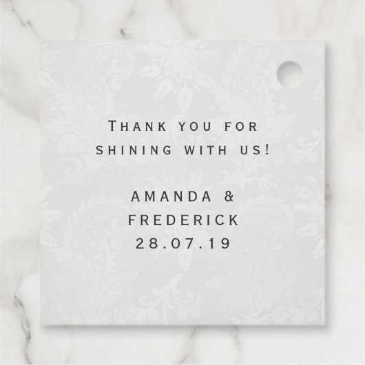 ファンタジー輝くイエローとターコイズ鳥 フェイバータグ (裏面)