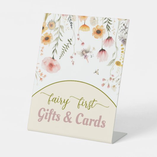 ファンタジー野草妖精の最初のギフトペデスタルサイン 台座サイン (正面)