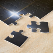 ファンタジー金ゴールドブルーとピンクのおもしろい星雲イメージ ジグソーパズル (側面)