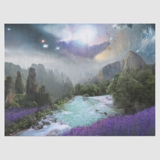 ファンタジー雨林風景風景 薄葉紙 (正面)