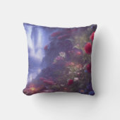 ファンタジー霧の雨の魔法のガーデンリバーランドスケープ クッション (正面)