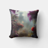 ファンタジー霧の雨の魔法の庭の風景 クッション (正面)