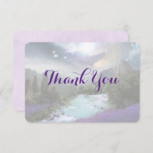 ファンタジー風光明媚な自然景観ありがとう サンキューカード (正面/裏面)