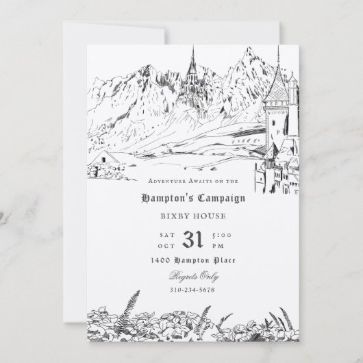 ファンタジー風景ロールプレイングゲームキャンペーン 招待状 (正面)