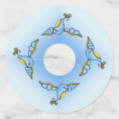 ファンタジー飛んでいるブルーバードウイングファンシーイエローテール ワイングラスタグ (正面)