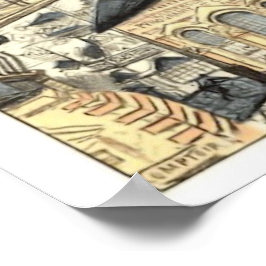 ファンタジー飛んでいる機械ポスター ポスター (角)