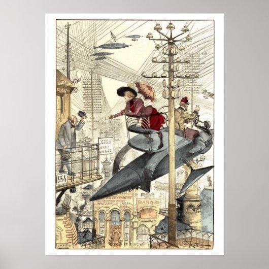 ファンタジー飛んでいる機械ポスター ポスター (正面)