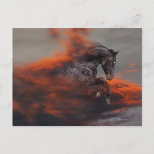 ファンタジー馬：雲 ポストカード (正面)