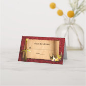 ファンタジー騎士剣中世タイムズバー(ユダヤ教の)バル・ミツバー プレイスカード (正面)